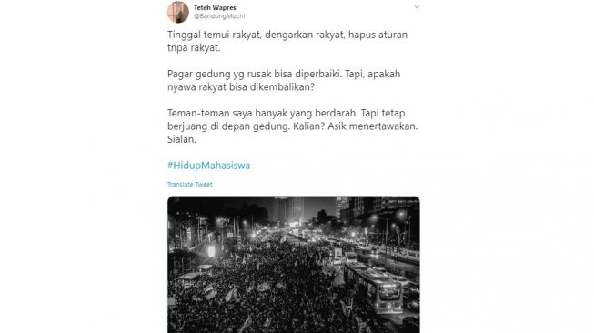 Cuitan warganet, aksi demo warganet banjiri trending topic Twitter. [Twitter] 