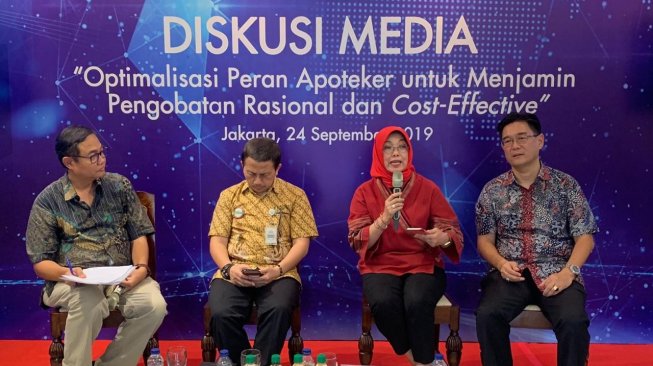 Temu media dalam rangka World Pharmacist Day di Tjikini Lima, Menteng, Jakarta Pusat, Selasa (24/9/2019). (Dok. Suara.com)