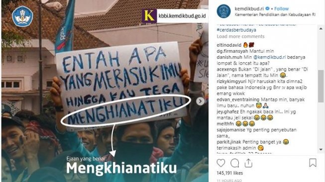 Ketika Kemendikbud Perbaiki Ejaan Poster Pendemo, Ada yang Sadar?