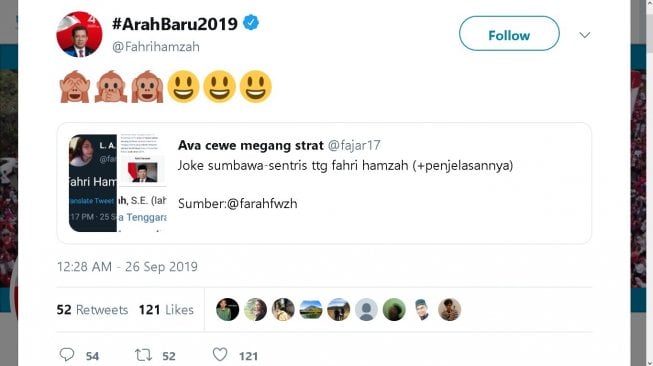 Cuitan Fahri Hamzah - (Twitter/@Fahrihamzah)