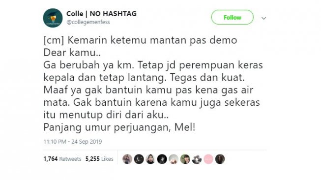 Sisi lain demo mahasiwa. [Twitter]