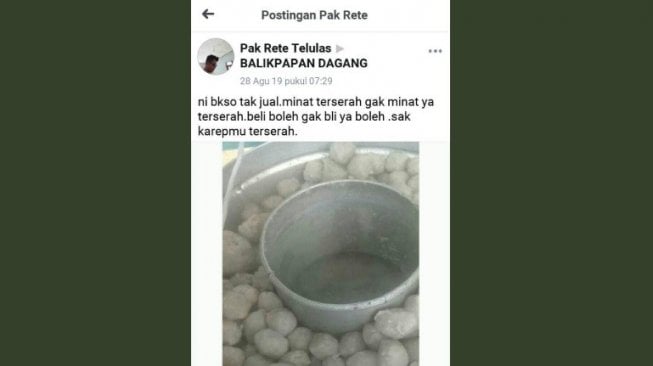 Postingan tukang bakso. [Twitter]