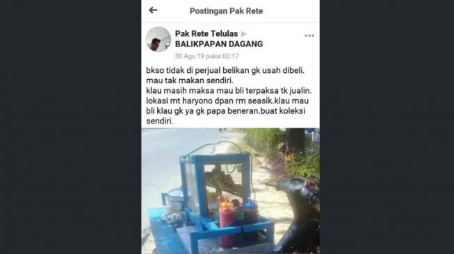 Postingan tukang bakso. [Twitter]