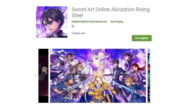 Pra-registrasi Sword Art Online Alicization Rising Steel Telah Dibuka