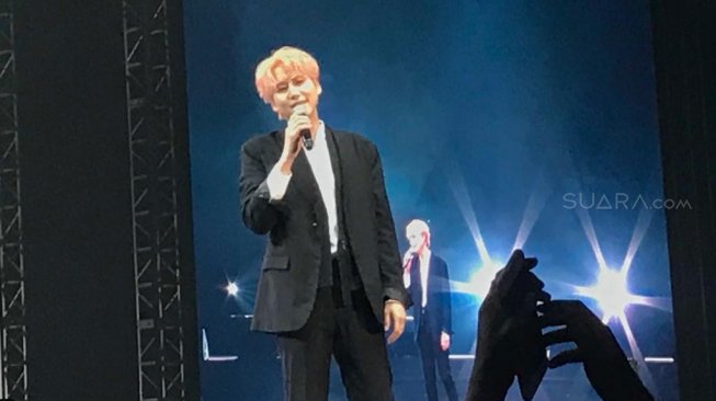 Kyuhyun Super Junior tampil di SKF 2019, Sabtu (28/9/2019). (Suara.com/Sumarni)