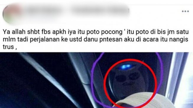 Penumpang bus mengaku memotret penampakan saat naik bus. (Facebook)