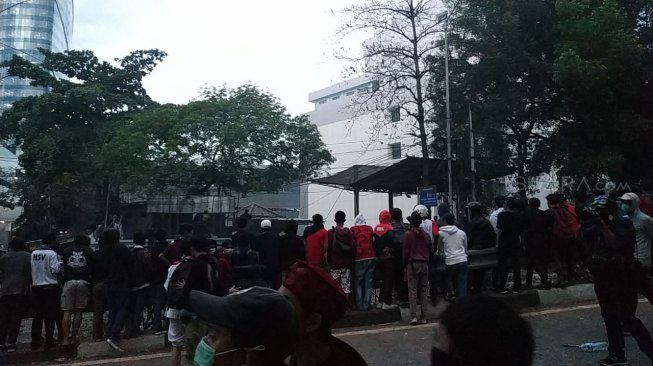 Kerusuhan anak STM di Depan BPK. (Suara.com/Fakhri)