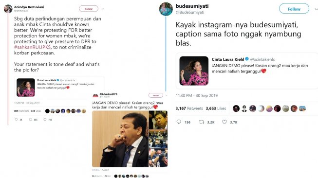 Sindiran untuk cuitan Cinta Laura - (Twitter)