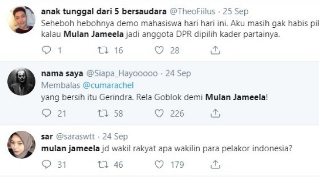 Komentar warganet soal Mulan Jameela jadi Anggota DPR 