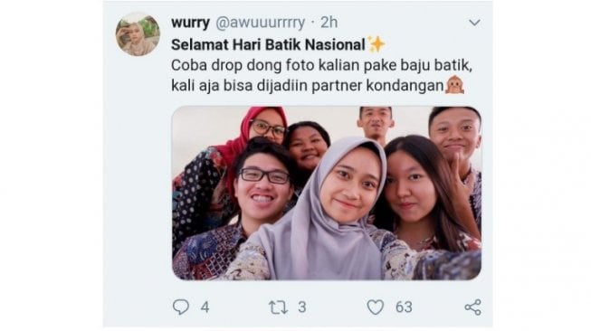 Cuitan warganet rayakan Hari Batik Nasional. [Twitter]