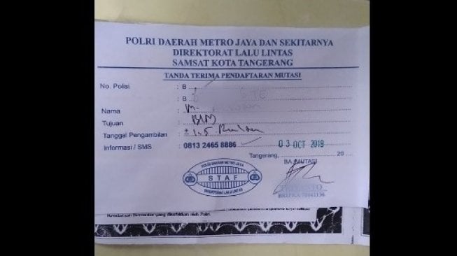 Curhatan Pria di Tangerang, Mutasi Kendaraan Disuruh Bayar Rp 500 Ribu