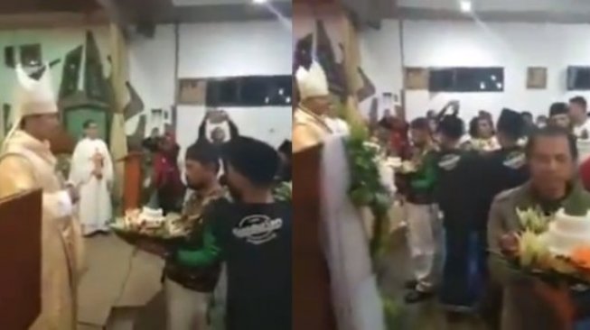 Beri 9 Nasi Tumpeng ke Gereja Katolik, Aksi Banser NU Cilacap Viral