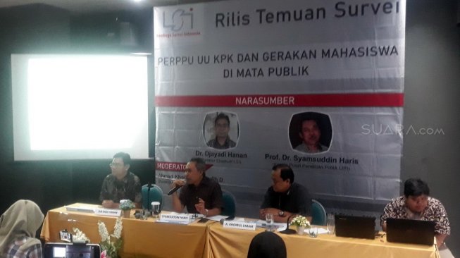 Hasil Survei, LSI: Mayoritas Responden Ingin Jokowi Keluarkan Perppu KPK