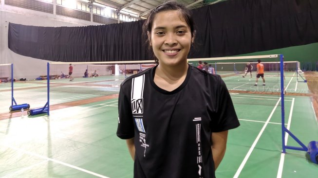 Pebulutangkis tunggal putri Indonesia, Gregoria Mariska Tunjung, ditemui di Pelatnas PBSI, Cipayung, Jakarta Timur, Senin (7/10/2019). [Suara.com/Arief Apriadi]