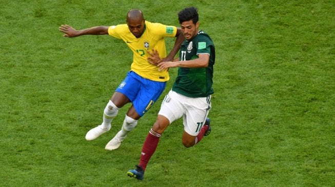 Penyerang Los Angeles FC, Carlos Vela saat memperkuat Timnas Mexico pada Piala Dunia 2018. [SAEED KHAN / AFP]