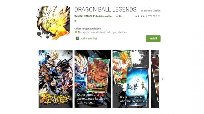 Game anime Android, Dragon Ball Legends. [Google Play Store]