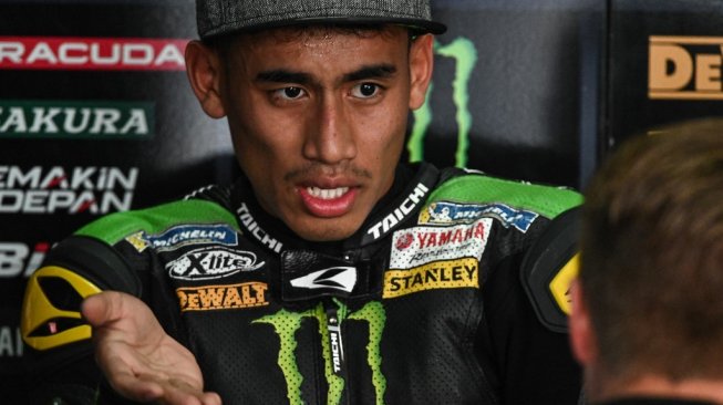 Pebalap Malaysia, Hafizh Syahrin, saat masih memperkuat tim Monster Yamaha Tech 3. [AFP/Mohd Rasfan]