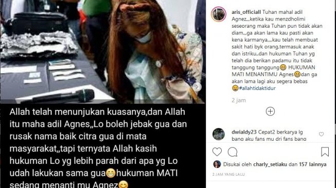 Agnes, perempuan yang menjebak Aris Idol ditangkap di Manila, Filipina karena bawa sabu. [Instagram]