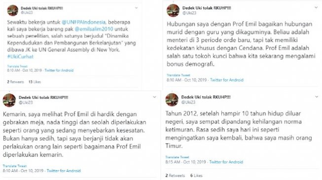 Cerita Jubir PSI Dedek Prayudi tentang Emil Salim (twitter @Uki23)