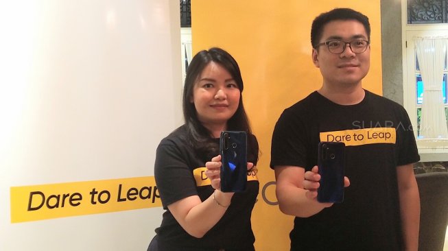 Perayaan ultah pertama Realme di Jakarta, Rabu malam (9/10/2019). [Suara.com/Tivan Rahmat]