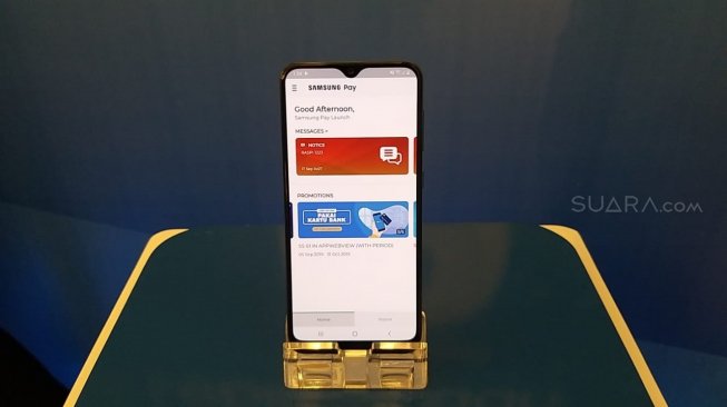 Peluncuran Samsung Pay di Indonesia, Jakarta, Kamis (10/10/2019). [Suara.com/Lintang Siltya Utami]
