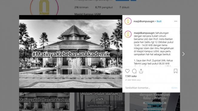 Kronologi Penolakan Ustadz Somad Menurut Masjid Kampus UGM