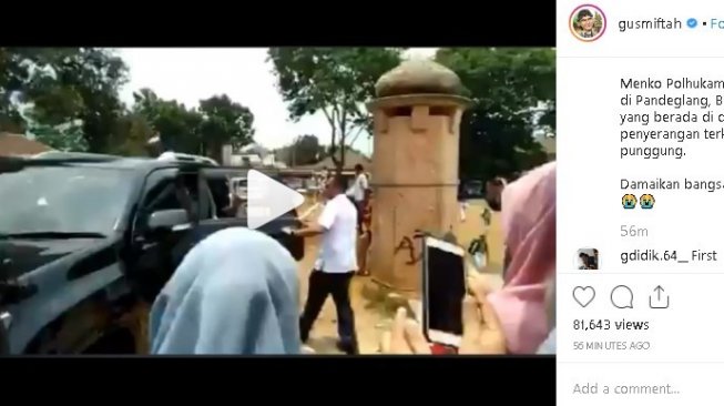 Gus Miftah bersedih atas penusukan Wiranto. (Instagram)