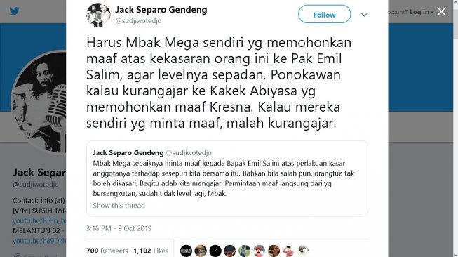 Cuitan Sujiwo Tejo - (Twitter/@sudjiwotedjo)