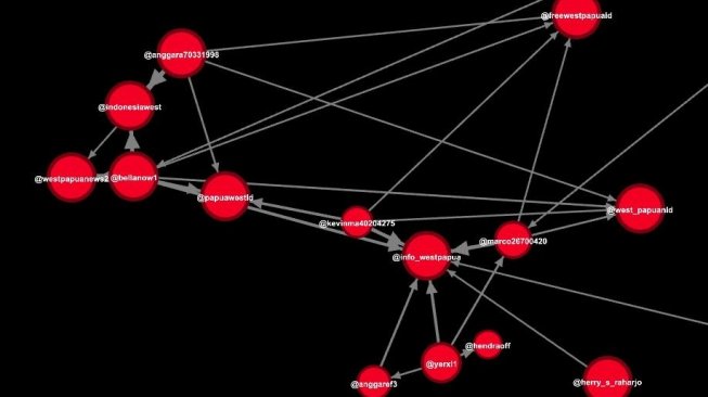 Analisis Benjamin Strick terhadap jaringan bot penyebar hoaks Papua - (Twitter/@BenDoBrown)