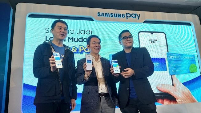 Peluncuran Samsung Pay di Indonesia, Jakarta, Kamis (10/10/2019). [Suara.com/Lintang Siltya Utami]