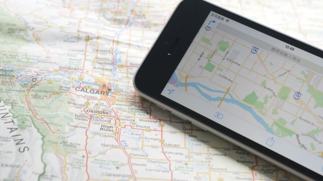 Ilustrasi GPS di ponsel pintar. [Shutterstock]