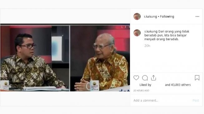 Komentar Gus Mus soal debat Arteria Dahlan dan Emil Salim - (Instagram/@s.kakung)