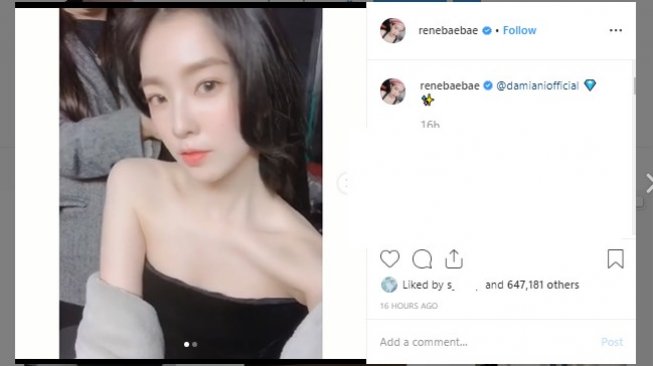 Irene Red Velvet pamer bahu mulus. (Instagram/@renebaebae)