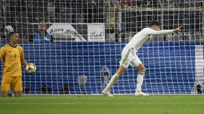 Pemain Bayer Leverkusen Kai Harvetz memperkuat timnas Jerman menghadapi Argentina, pada 9 Oktober 2019 [AFP]