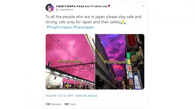 Langit Jepang Ungu, Tagar #PrayForJapan Trending, Ini Penjelasannya