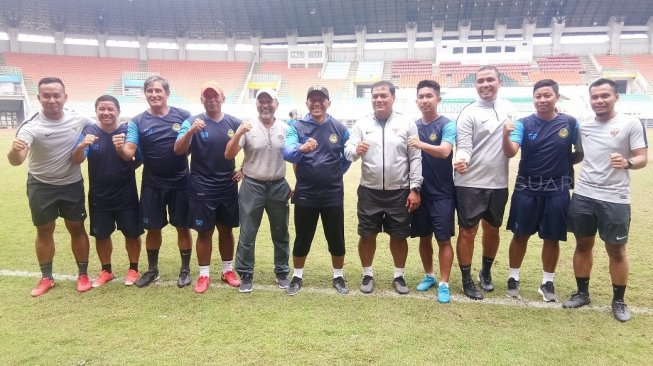 Uji coba timnas Indonesia U-19 vs Tira-Persikabo di Stadion Pakansari, Cibinong, Bogor, Sabtu (12/10/2019) [Suara.com/Adie Prasetyo Nugraha].
