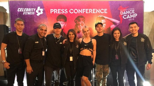 Konferensi pers Dance Camp Celebrity Fitness 2019 menghadirkan tiga bintang dance fitness internasional. (Dok. Celebrity Fitness)