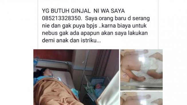 Postingan tukang sol sepatu di Serang tawarkan jual ginjal di Facebook. (Foto: Tangkapan layar via Bantenhits.com)