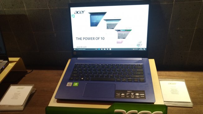 Laptop Acer Aspire 5 diluncurkan di Jakarta, Rabu (16/10/2019). [Suara.com/Tivan Rahmat]