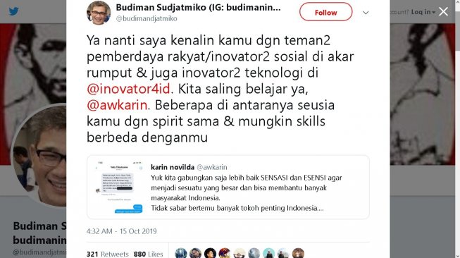 Cuitan Budiman Sudjatmiko - (Twitter/@budimandjatmiko)