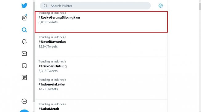 #RockyGerungDibungkam jadi trending topic - (Twitter)