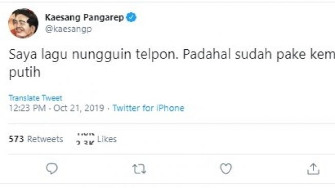 Cuitan Kaesang Pangarep menanggapi pemanggilan tokoh ke Istana (twitter @kaesangp)