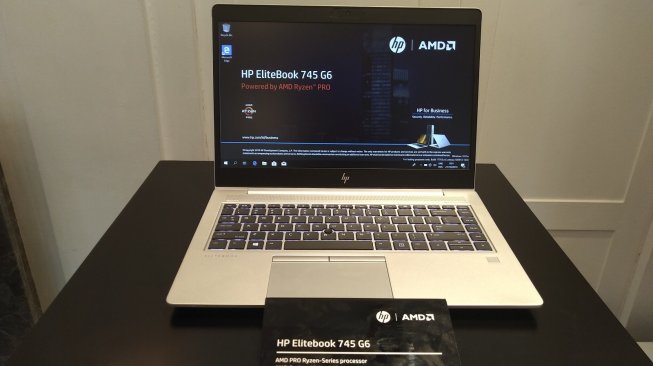 Laptop HP Elitebook HP EliteBook 745 G6 diluncurkan di Jakarta, Senin (21/10/2019). [Suara.com/Tivan Rahmat]