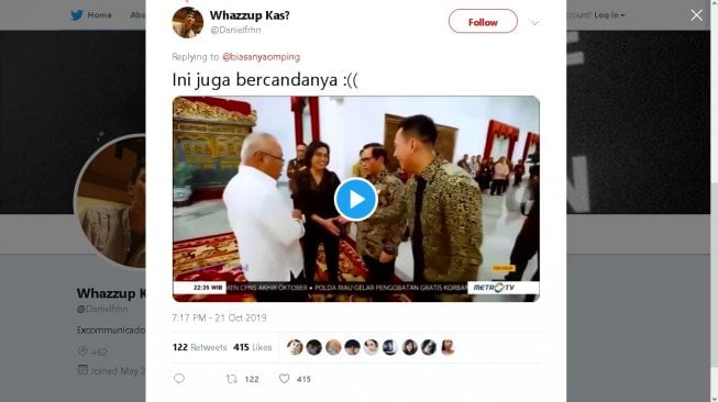 Tingkah kocak Menteri PUPR Basuki Hadimuljono - (Twitter)