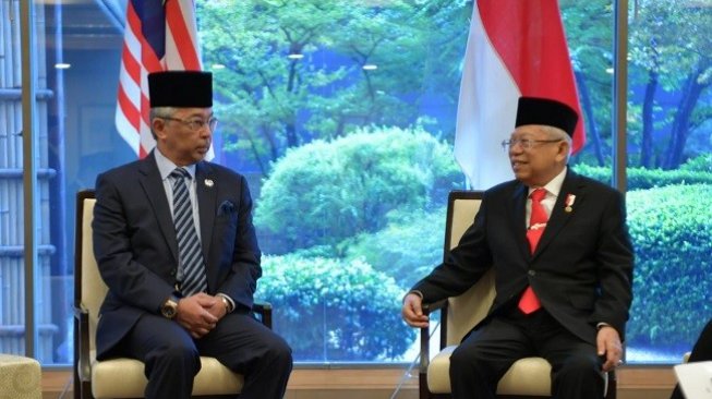 Bertemu Raja Malaysia di Jepang, Wapres Ma'ruf Minta WNI Dilindungi