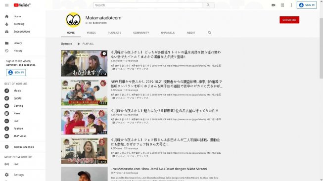 Kanal YouTube Matamatadotcom Diretas, Tak Bisa Diakses Redaksi