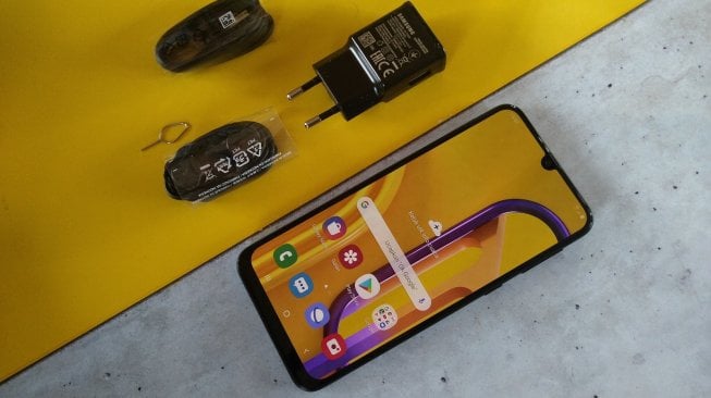 Samsung Galaxy M30s diluncurkan di Jakarta, Rabu (23/10/2019). [Suara.com/Tivan Rahmat]