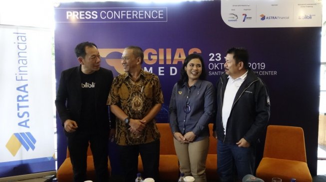 Eddy Lukita, Senior Merchandising Manager Blibli.com, Kukuh Kumara Sekretaris Umum GAIKINDO,Sri Vista Limbong, Project Director GIIAS Medan 2019, Yulian Warman, Communication Coordinator Astra Financial – GIIAS [Dok Seven Events].