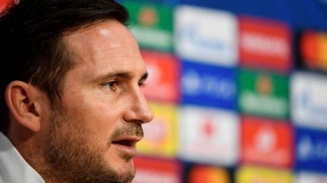 Manajer Chelsea Frank Lampard hadiri jumpa pers jelang pertandingan ketiga Grup H Liga Champions kontra Ajax Amsterdam di Johan Cruyff Arena, Selasa (22/10/2019) [AFP]