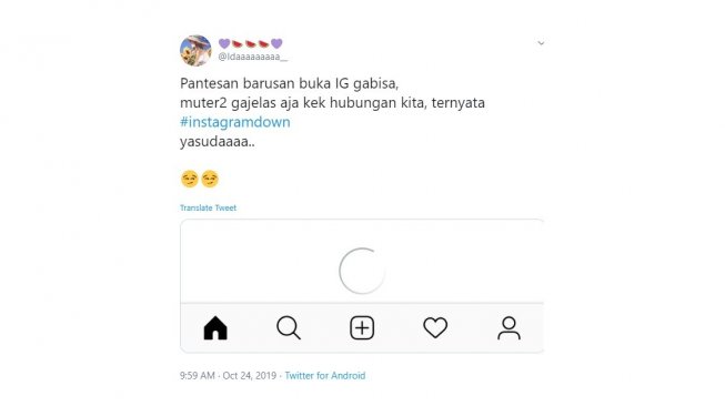 Cuitan warganet, Instagram down lagi. [Twitter]